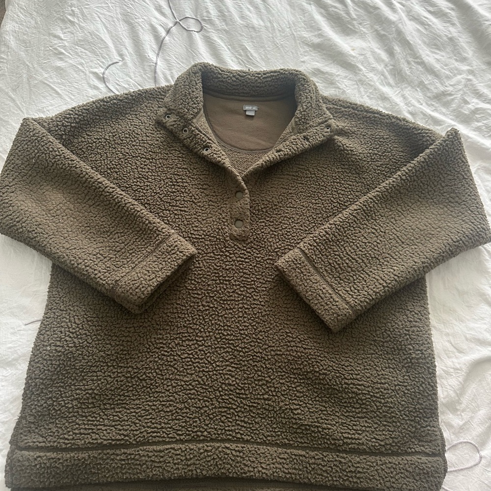 Aerie Green Cowl Neck Sweater Plush and Cozy